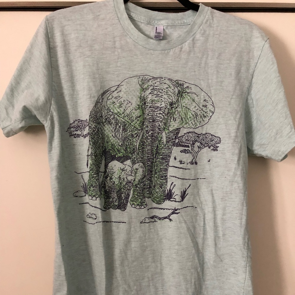 American Apparel Elephant Print T Shirt